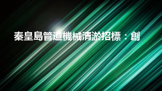 秦皇島管道機械清淤招標：創(chuàng)新技術揭秘，解決城市疏通難題！